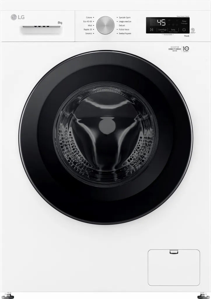 Lave-linge familial LG 8kg 1400 RPM idéal pour vêtements fragiles et coton