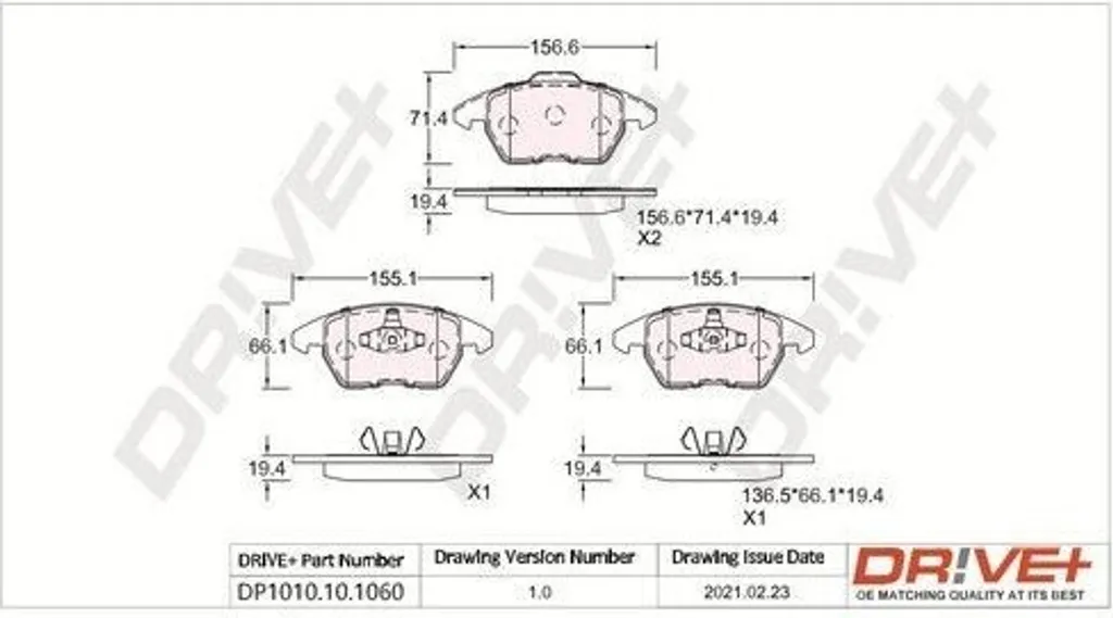 Plaquettes de Frein DP1010.10.1060 Haute Performance pour VW Polo et UP