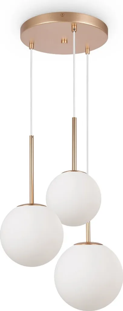 Suspension Anti-Éblouissement 3 Globes Blancs pour un Éclairage Doux