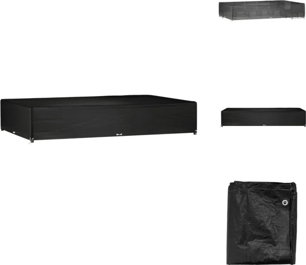 Telo Copri Mobili da Giardino vidaXL 325x205x60 cm Nero Anti-Pioggia