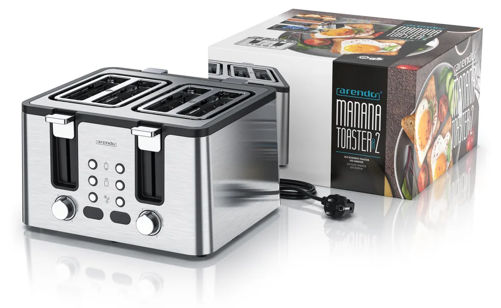 Arendo Tostapane Automatico 1750W Acciaio Inox | Efficienza 4 Fette - 7