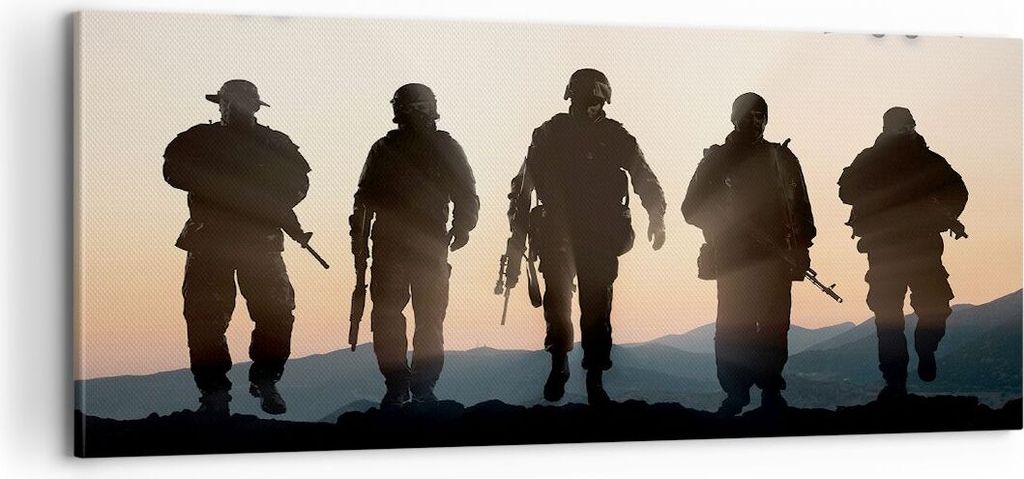 Bild auf Leinwand - Leinwandbild - Armee Militaria - 100x40cm - Wand Bild - Wanddeko - Wandbilder - Leinwanddruck - Bilder - Kunstdruck - Wanddekor...