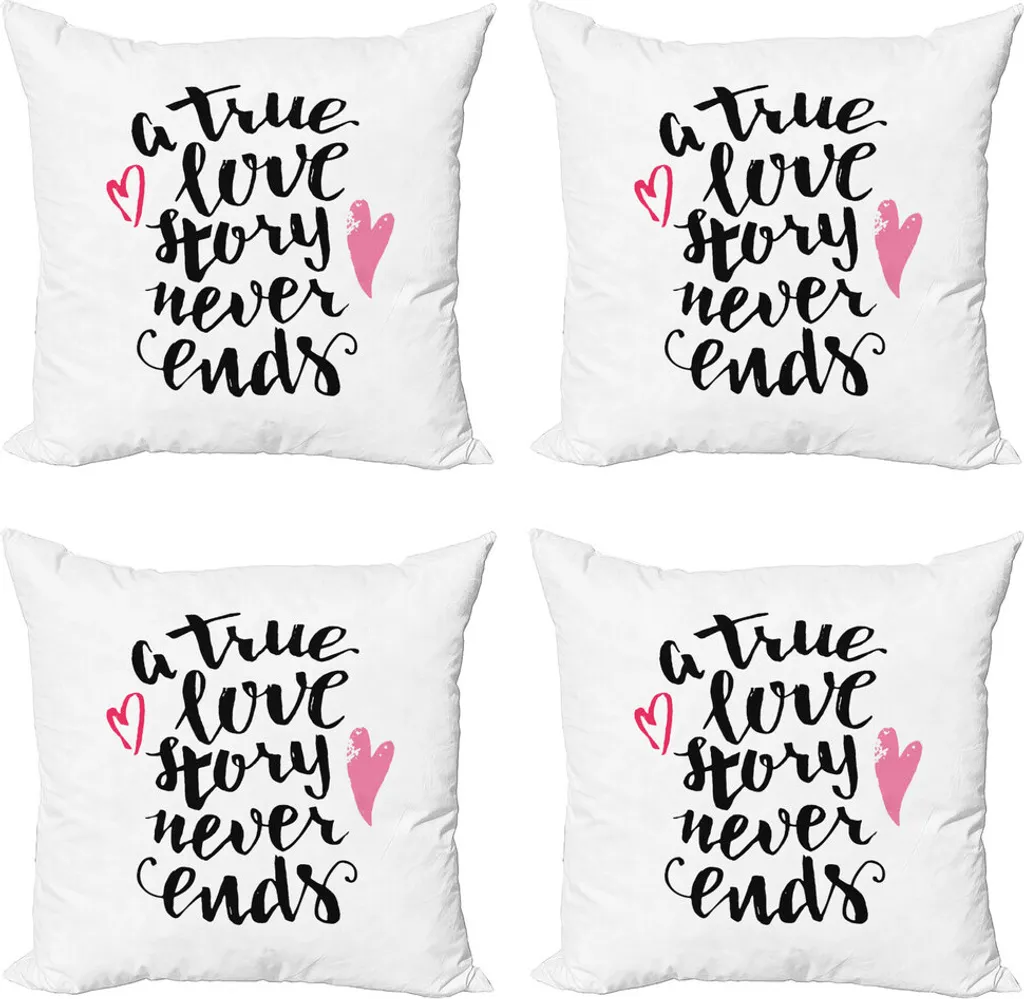 ABAKUHAUS Retro Federe Cuscini Set di 4, Hipster Nostalgic, Stampa Digitale Fronte-Retro con Accento Moderno, 45 cm x 45 cm, Multicolore