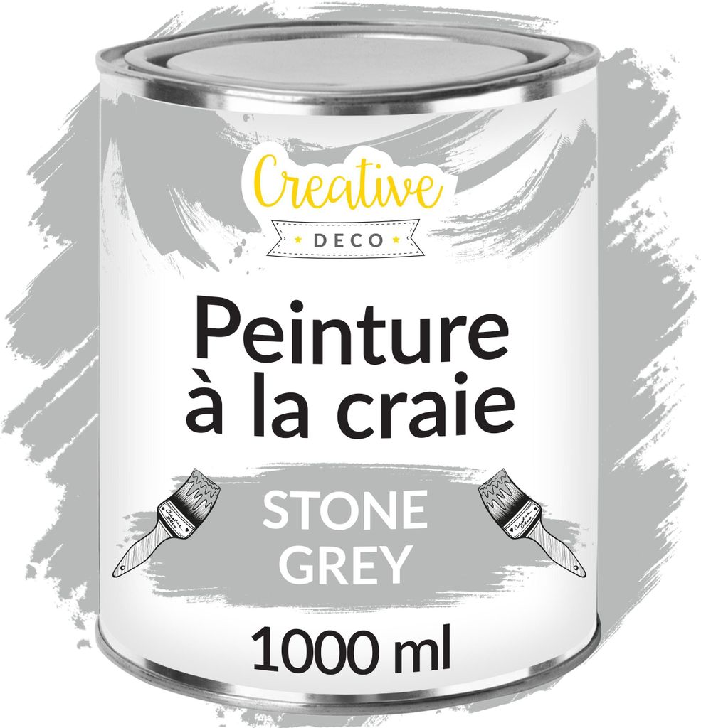 Creative Deco Peinture à la Craie Gris 1L - Mat et Lavable Image du produit 