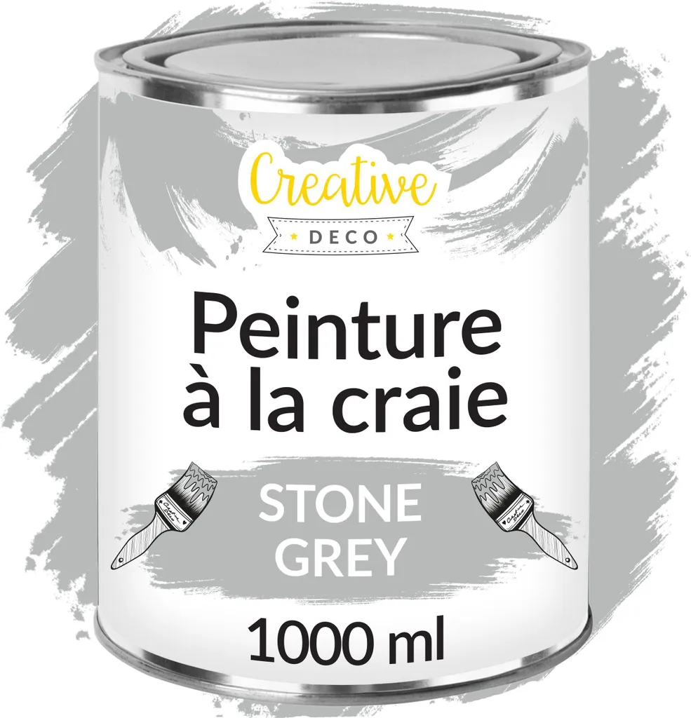 Peinture Meuble Gris 1L Lavable au Fini Mat pour un Effet Craie Pro