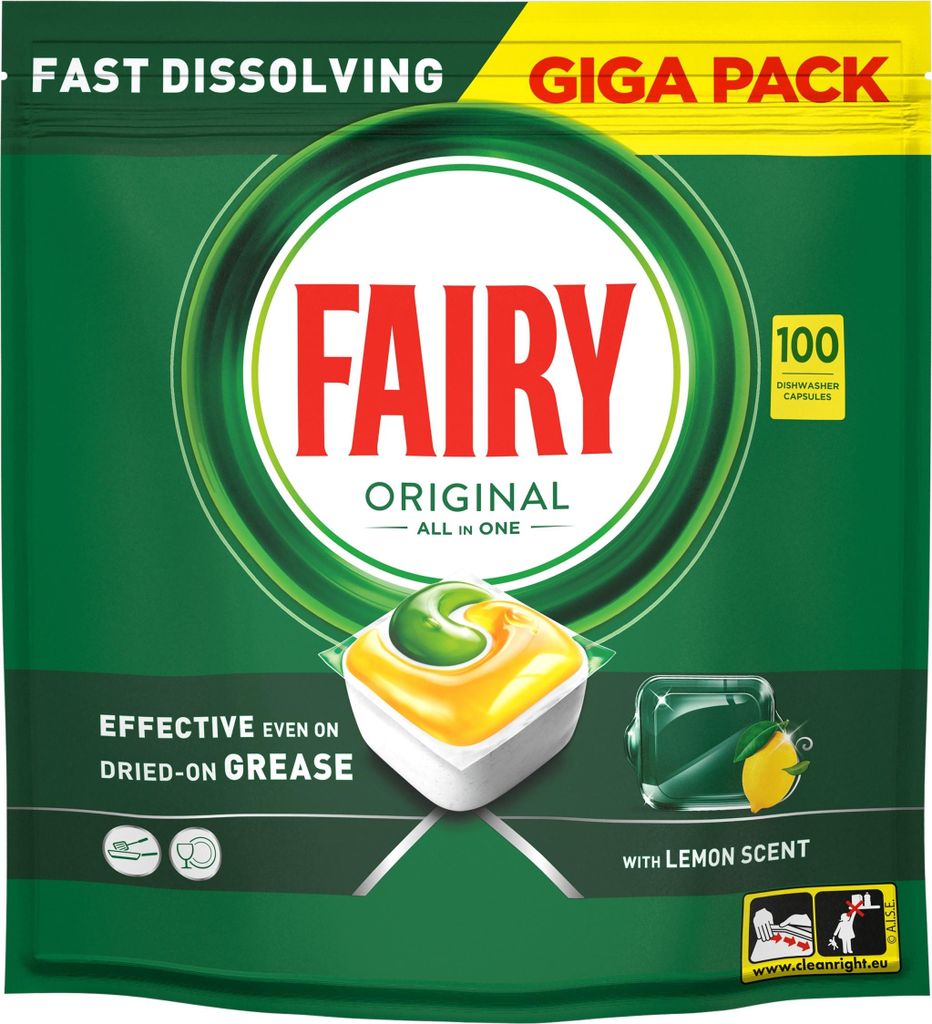 Fairy Original Cytryna Kapsułki do zmywarki All In One, 100 Zdjęcie produktu 