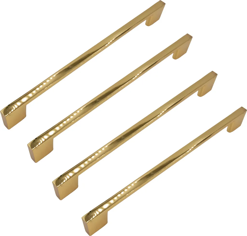 Poignées de meuble en or chromé Svelto 256 mm pour dressing chic
