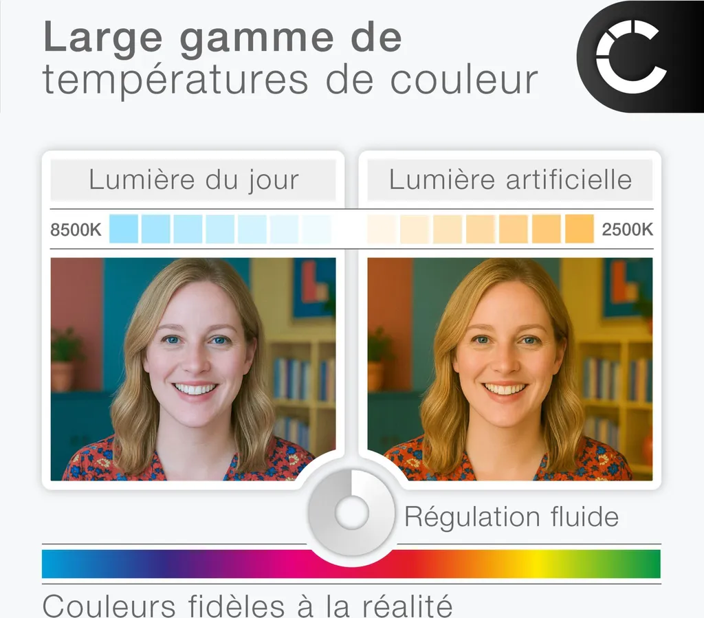 Éclairage LED RGB pour visioconférence et vlogging sur smartphone - 3
