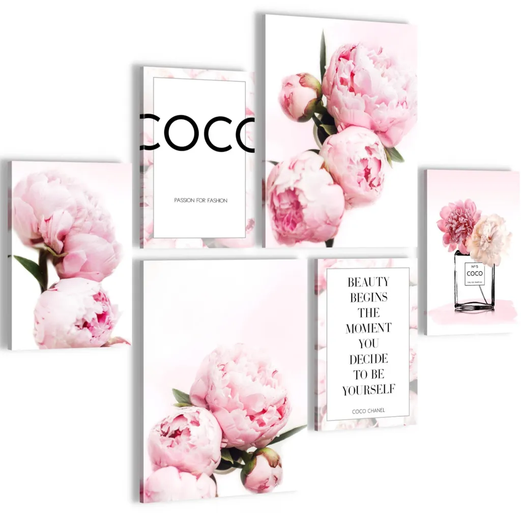 Décoration murale chambre ado - Set Pivoine et Noix de coco prêt à poser