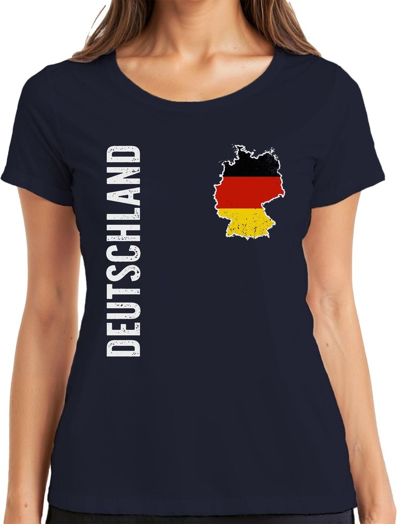 Deutschland Flagge Fußballer WM 2026 Weltmeisterschaft Trikot Damen T-Shirt, Navy, M