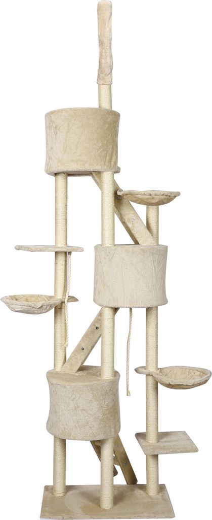 Wiltec Kratzbaum deckenhoch 233-270 cm in Beige, Produktbild 2