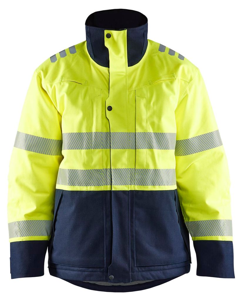 Blakläder Multinorm Winterjacke 4517, Farbe:High Vis Gelb/Marineblau, Größe:XXL