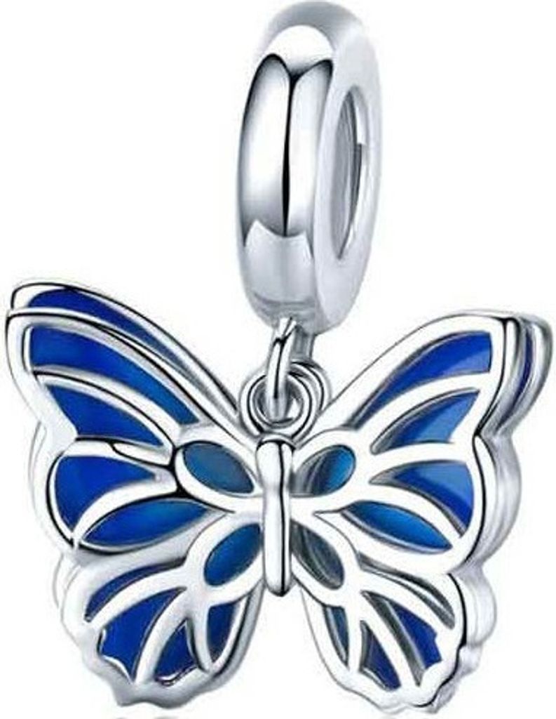 PANDACHARMS Schmetterling mit blauen Flügeln Charm Produktbild 