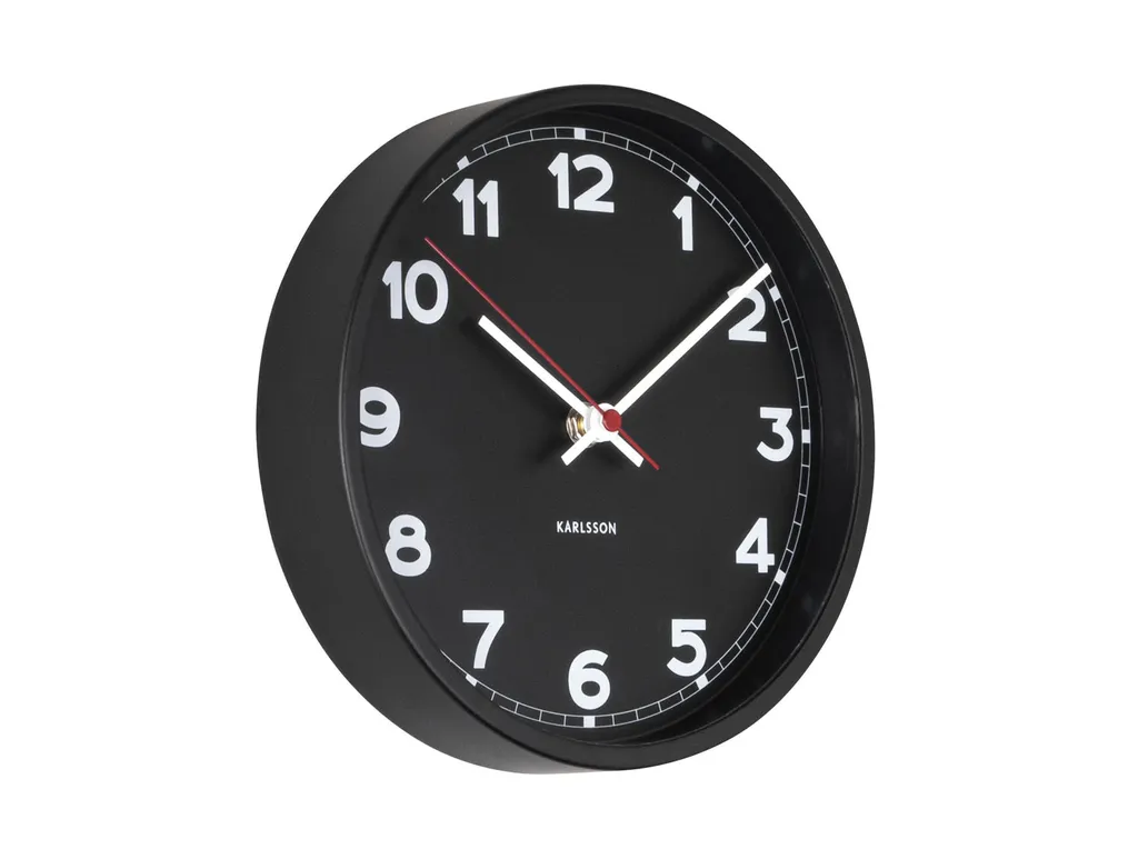 Horloge murale de cuisine ou bureau Karlsson New Classic noire 30cm