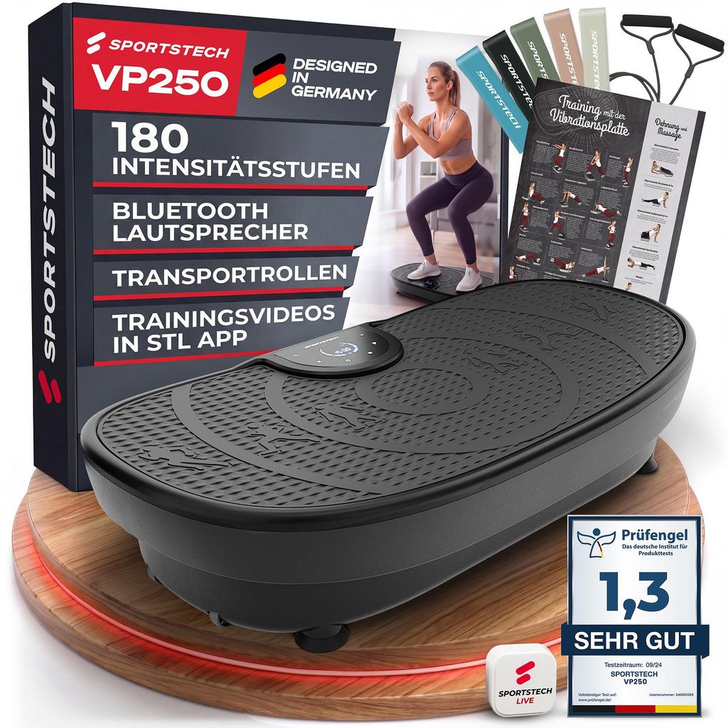 Sportstech Vibrationsplatte VP250 | Curved Design | 200W Produktbild 