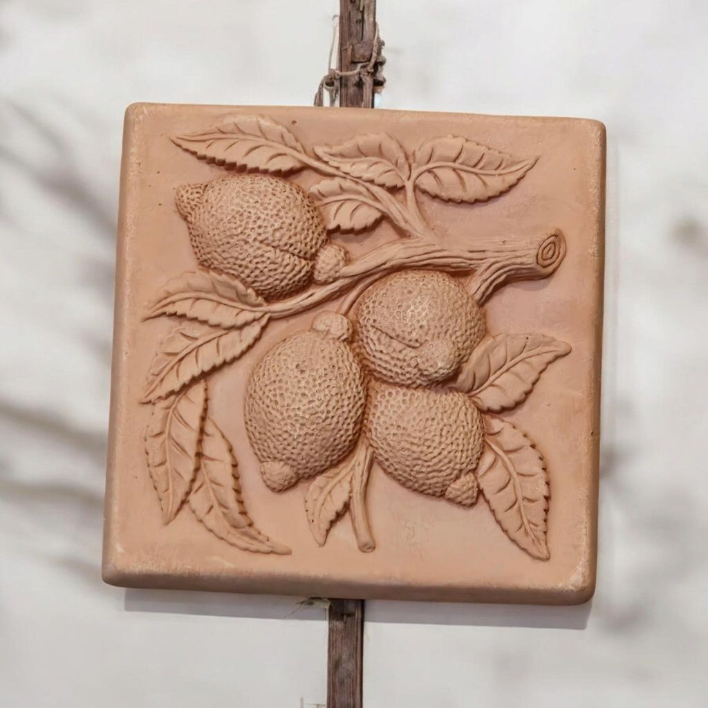 Handarbeit aus Italien: Wandrelief Limonen 18x18cm Produktbild 