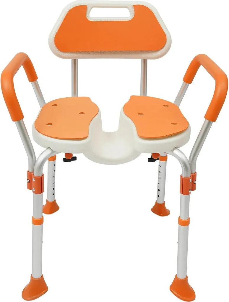 Regalo Sicurezza per Nonni | Sedia Doccia Arancione Antiscivolo