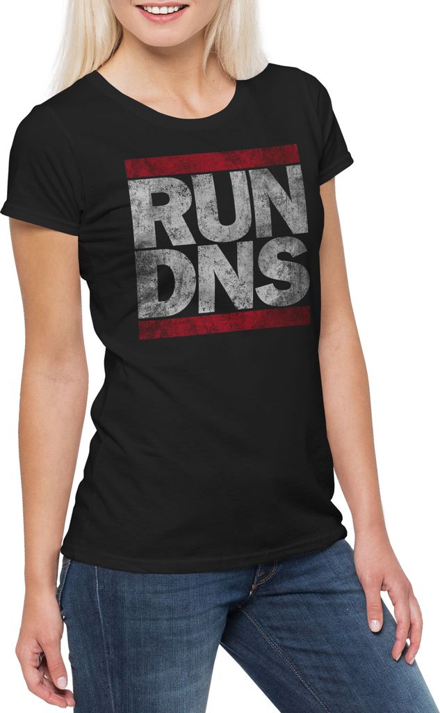 Urban Backwoods Run Dns, Damen T-Shirt, Farbe: Schwarz, Größe: XS