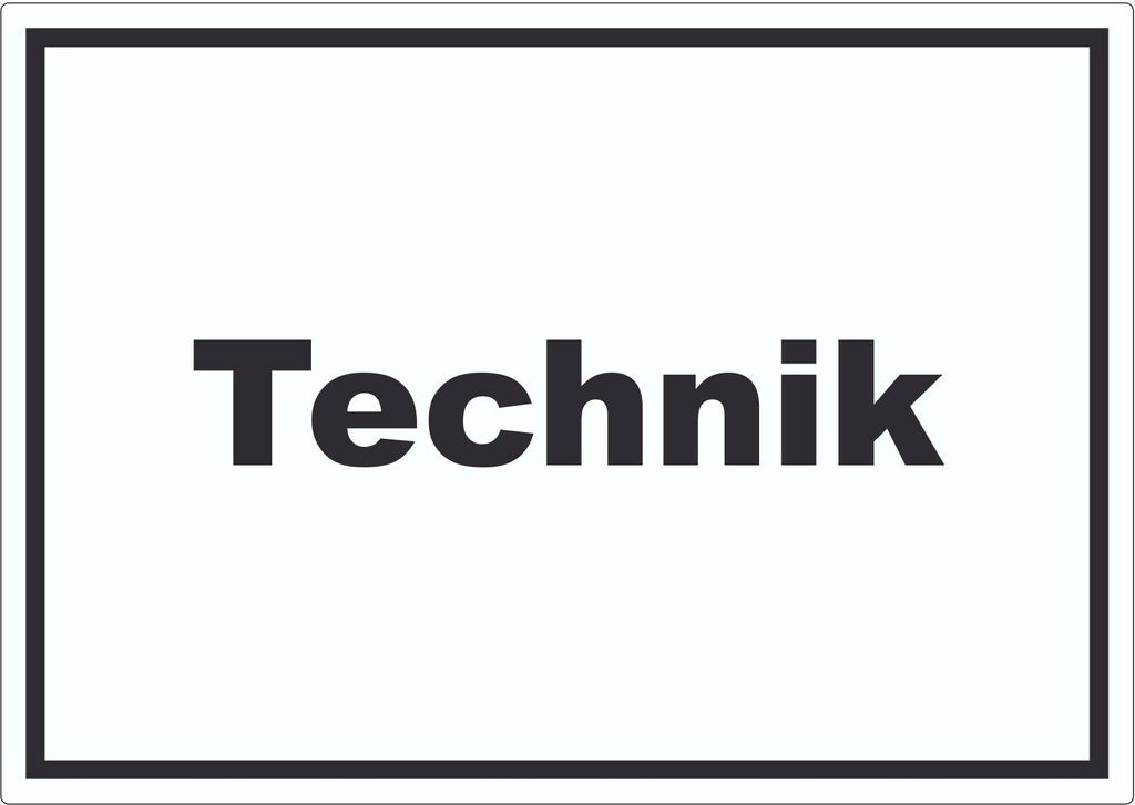 Technik Aufkleber mit Text Hauswirtschaftsraum waagerecht A1 (594x841mm)