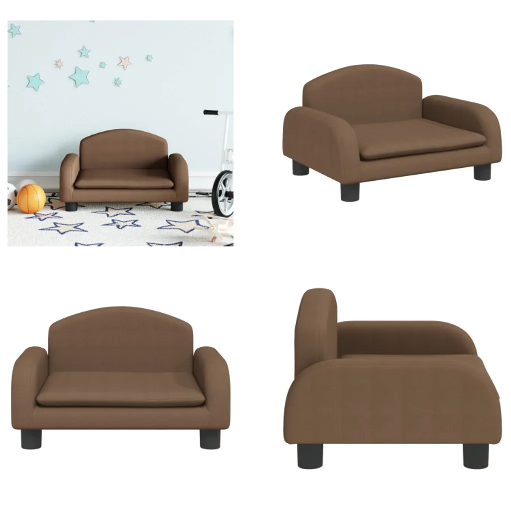 Mini Divano Cameretta Marrone vidaXL: Arredo Bambini in Tessuto