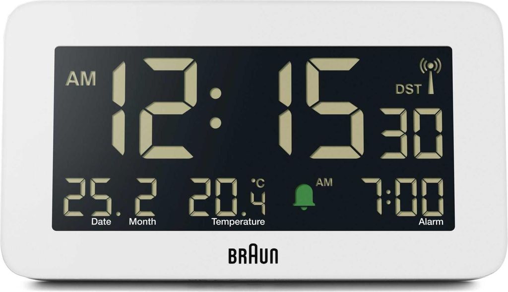 Braun BC10 - Réveil numérique - rectangulaire - blanc - Image du produit 