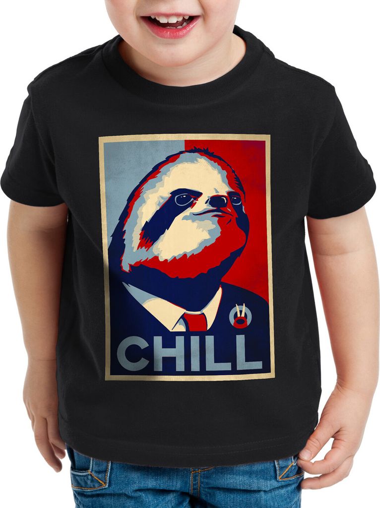 style3 CHILL Kinder T-Shirt lässig faultier kampagne