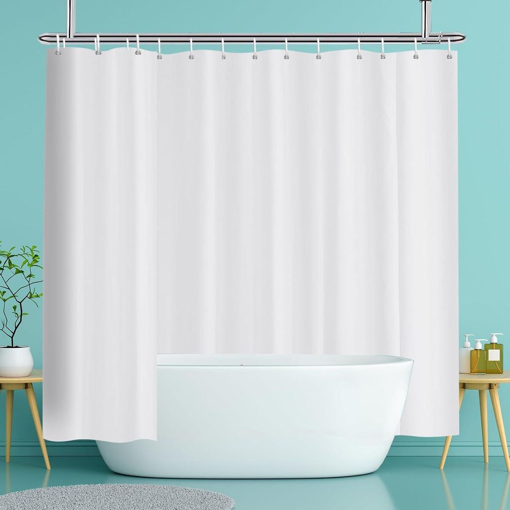Anti-Schimmel-Duschevorhang - Wasserabweisend - 1 Stück - Weiß - Polyester - 240x200cm