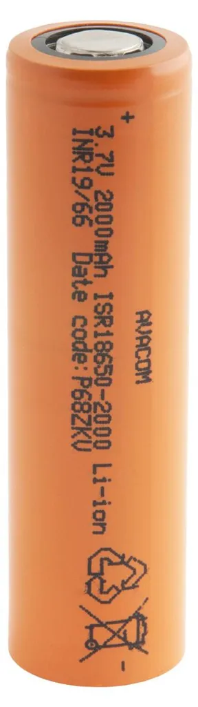 Batterie Li-Ion 18650 2000mAh 3,7V AVACOM pour usage industriel intensif