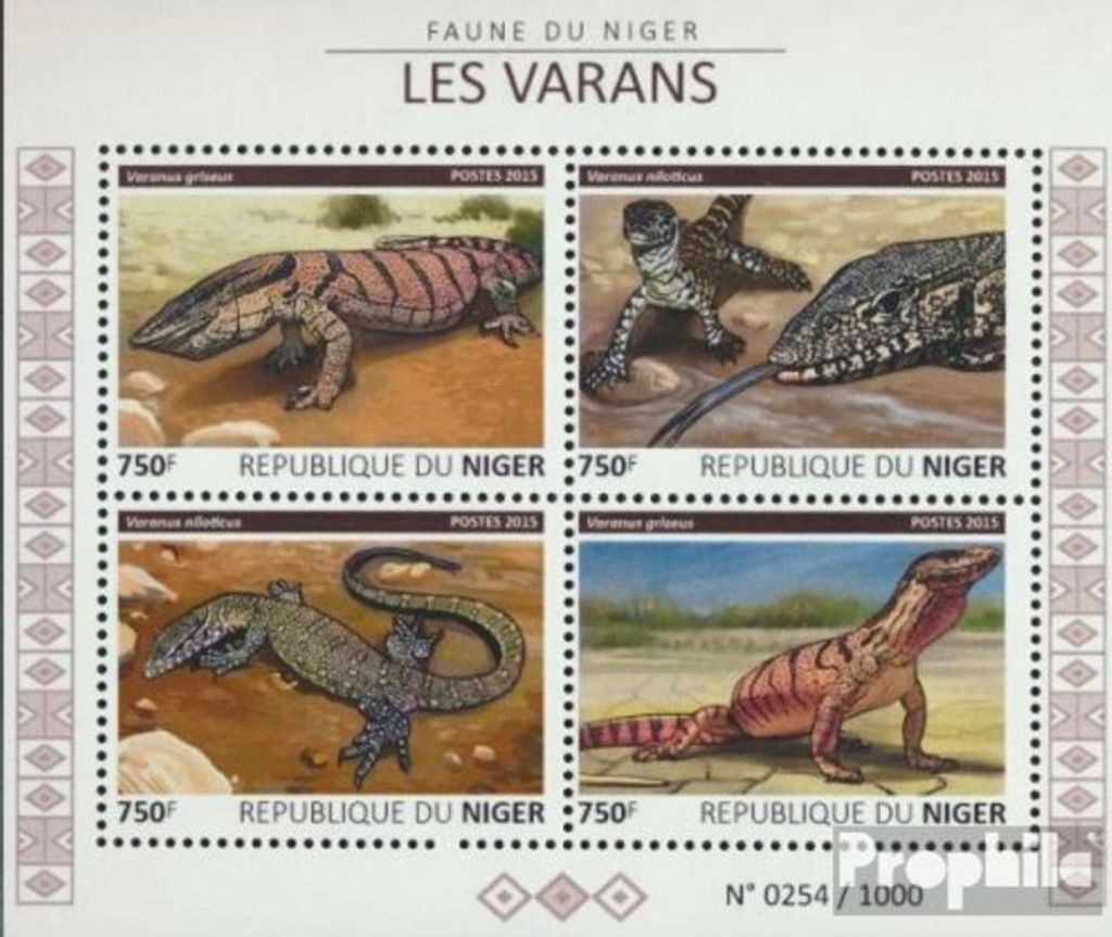 Briefmarken Niger 2015 Mi 3755-3758 Kleinbogen (kompl. Produktbild 