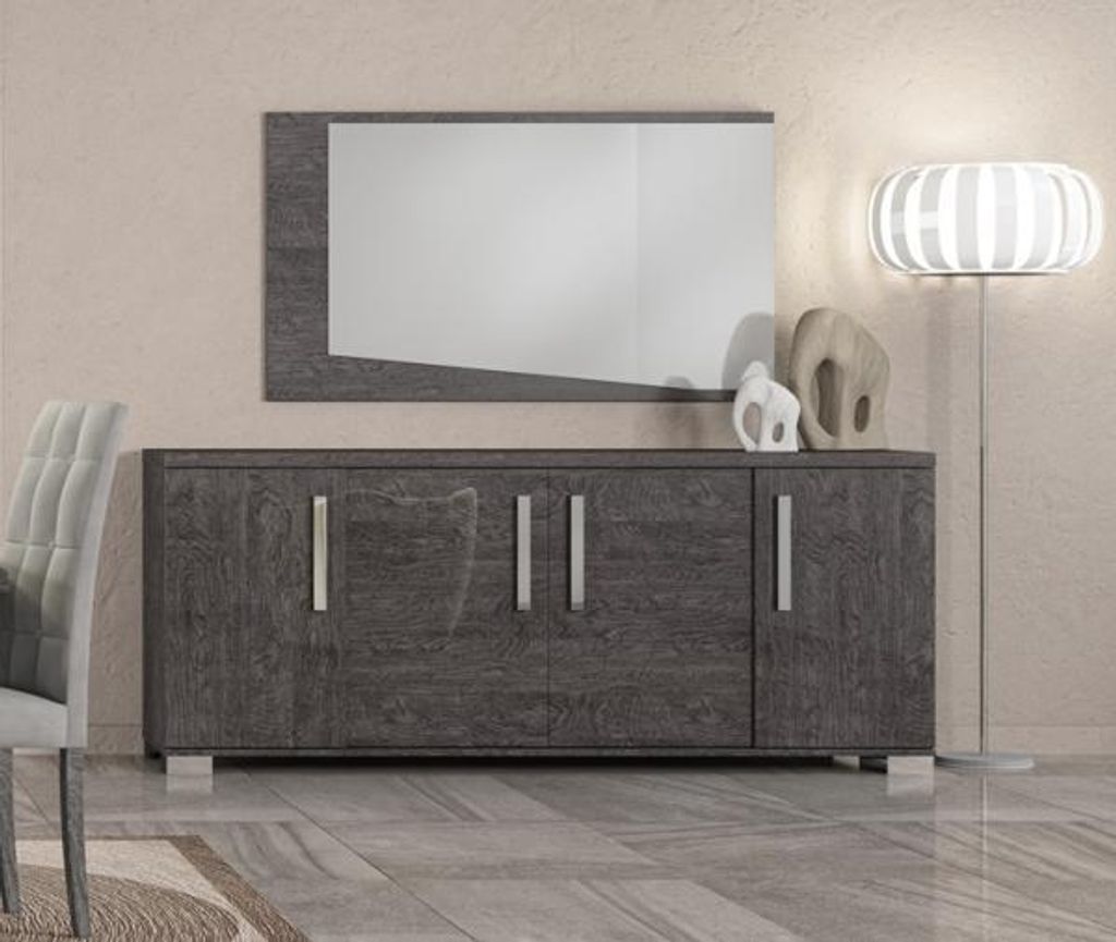 Sideboard SARAH GREY BIRCH, italienische luxus Möbel : mit Spiegel Ausführung: mit Spiegel