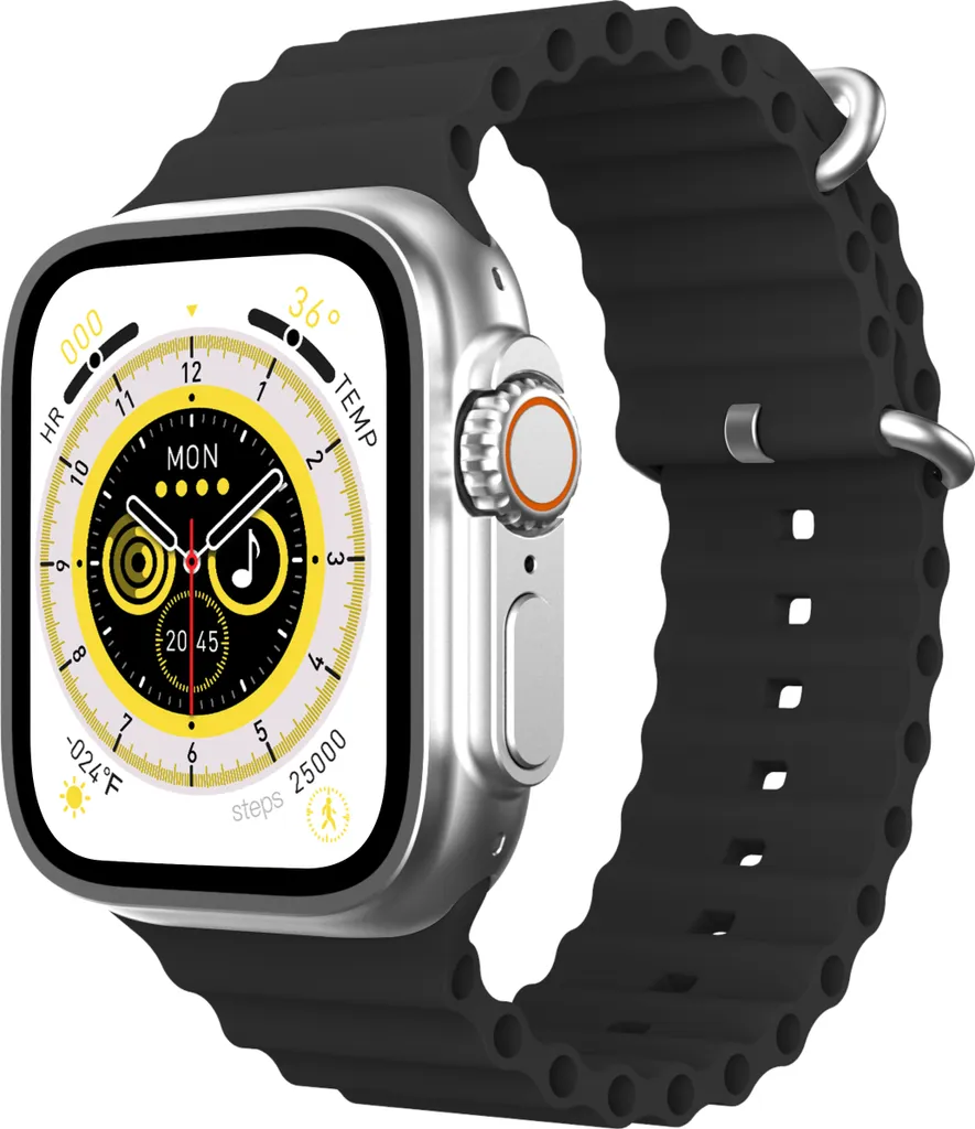 Montre connectée antichoc LEICKE APPLOID U8+ argent avec bracelet métal