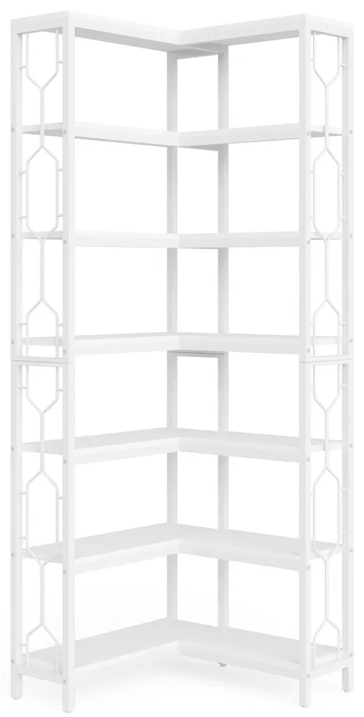 Meuble de rangement d'angle gain de place pour livres et décoration