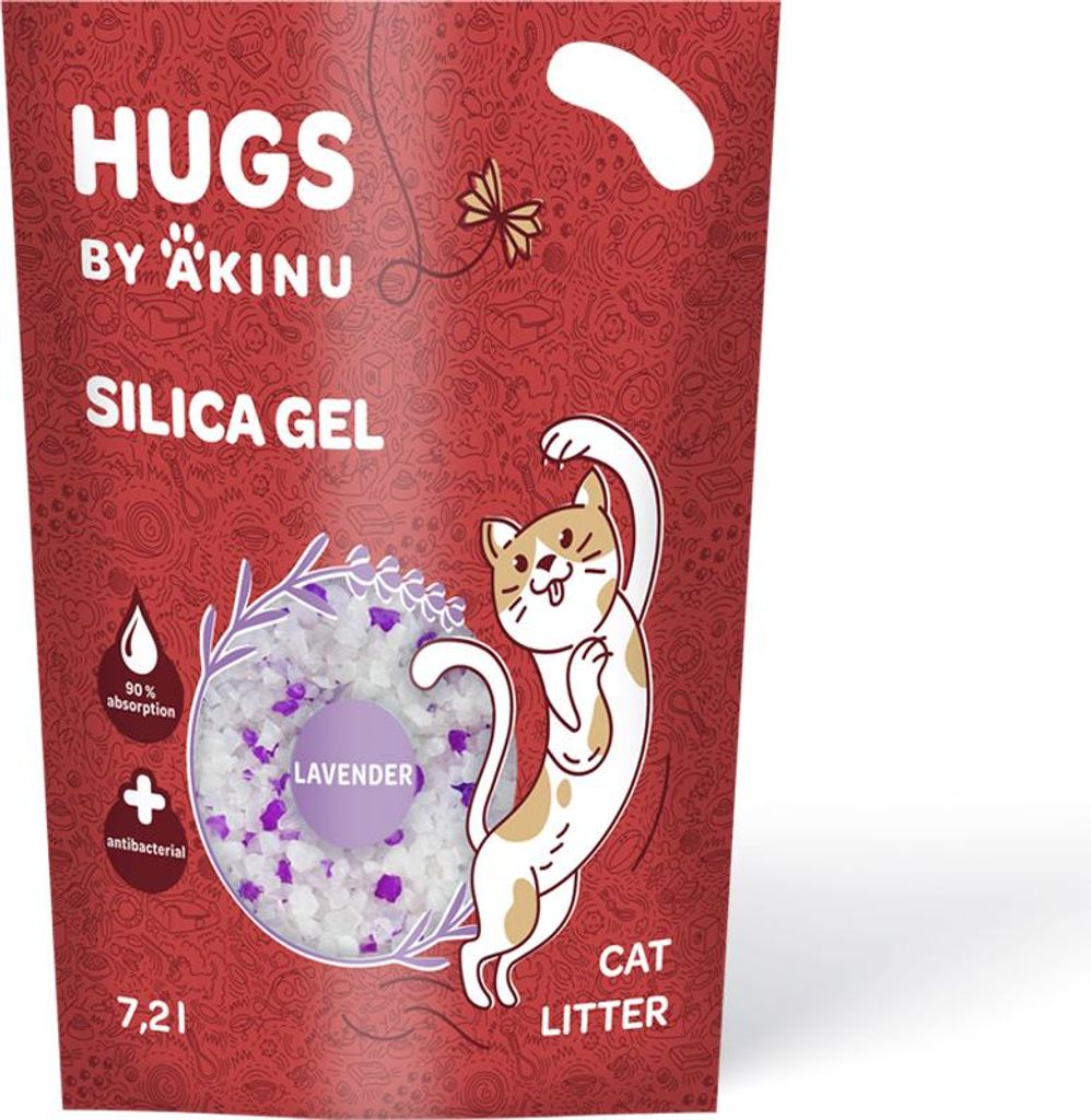 HUGS by Akinu Silika gel levandule stelivo pro kočky 7,2 l Obrázek produktu 