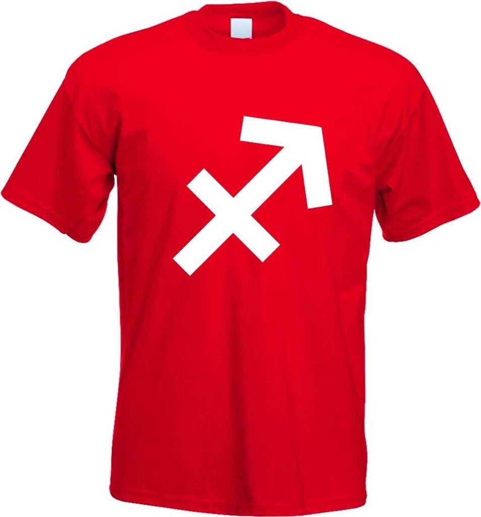 Kiwistar - T-Shirt - rot - Schütze Sternzeichen Motiv Bedruckt Funshirt Design Print - mit Motiv Bedruckt - Funshirt Design - Sport - Freizeit - H...
