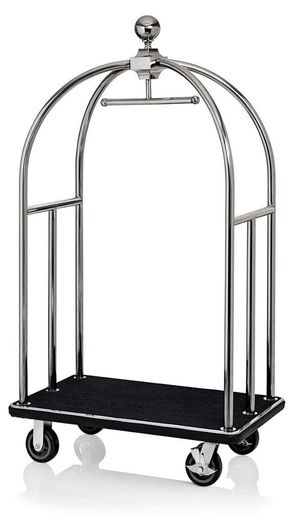 Gepäckwagen aus Edelstahl, Schwarz, L 1120 mm B 610 mm H 1860 mm 5