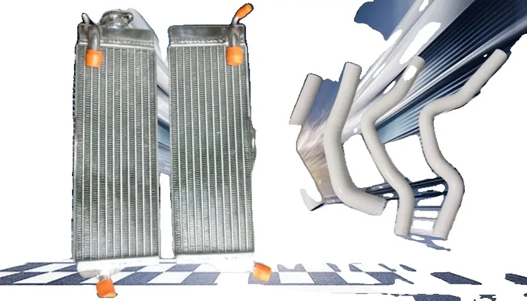 Radiateur Aluminium Anti-Surchauffe Honda CR500 et Durites Silicone Blanc