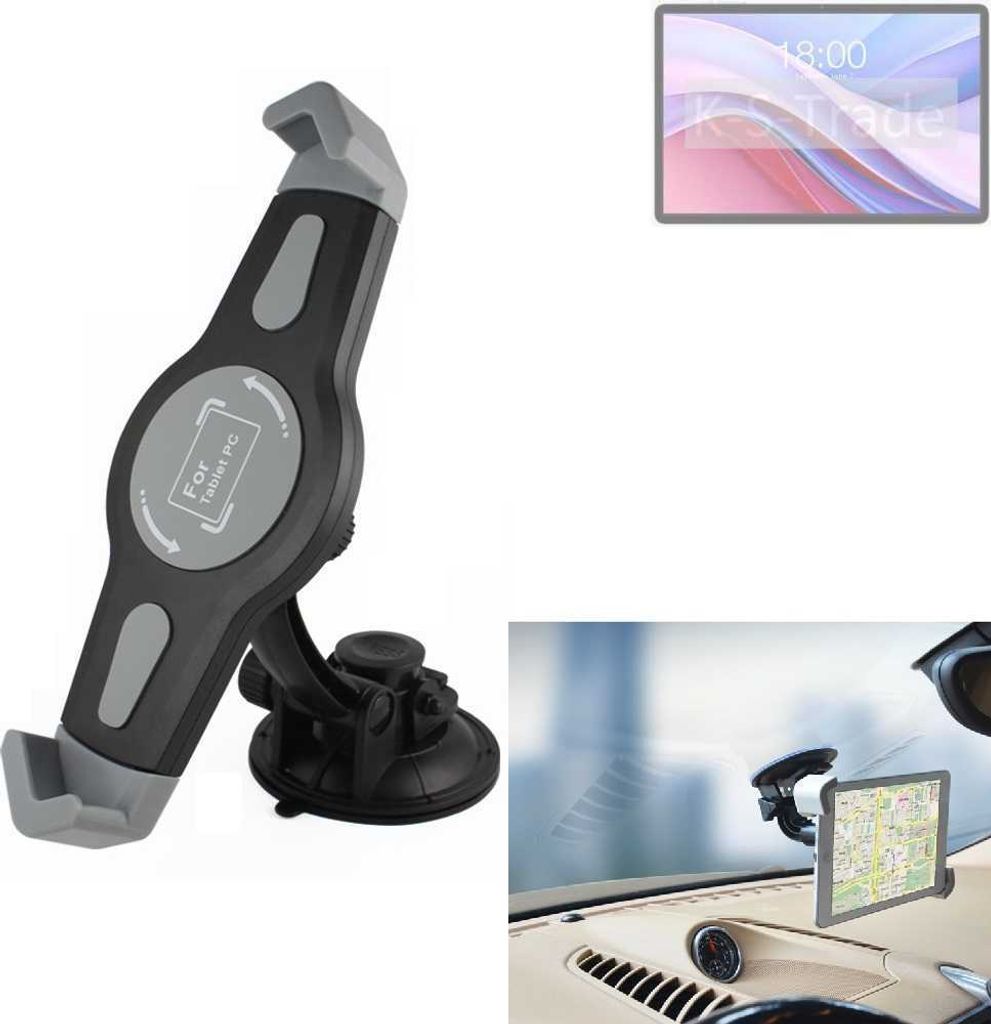 K-S-Trade Scheiben-Halterung für Tablets kompatibel mit Teclast M50S KFZ Tablet Saugnapf Auto Halterung Windschutzscheibe Holder Halter