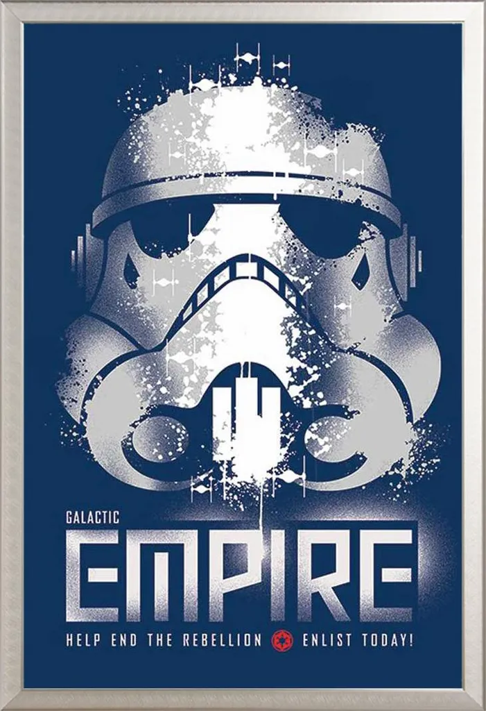Star Wars - Poster - Rebels - Enlist + cornice rimovibile, Shinsuke® Maxi alluminio argento, vetro acrilico