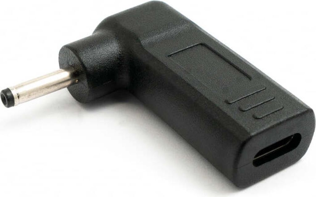 SYSTEM-S USB 3.1 Adapter Typ C Buchse zu DC 20V 3,0 x 1,1 mm Stecker Winkel Kabel Schwarz