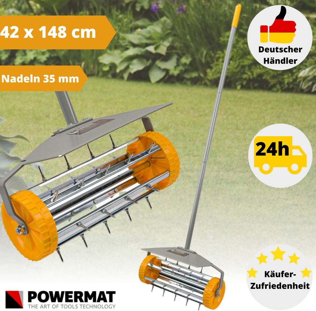 Powermat Manueller Zylinder-Rasenlüfter PM-AR-34T Produktbild 