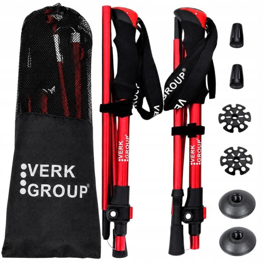 Set Di 3 Bastoni Da Nordic Walking Rossi (30) Immagine del prodotto 