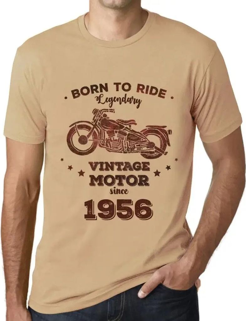Herren Grafik T-Shirt Geboren um den legendären Motor zu fahren seit 1956 – Born to Ride Legendary Motor Since 1956 – Geschenk 68. Geburtstag