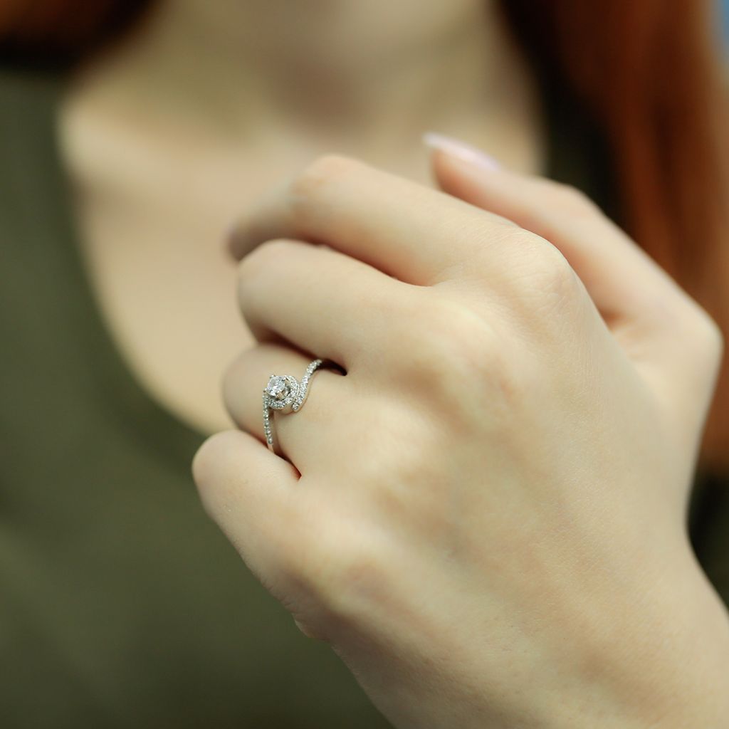 0,35 Carat Diamant Solitär Ring Antragsring 14 Karat Weißgold