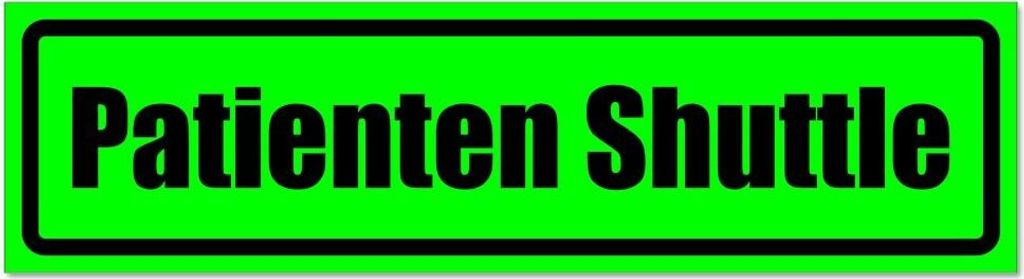 Kiwistar - Autoaufkleber - Grün - Schwarz - 30 x 8 cm - Patienten Shuttle invertiert - Hinweis Aufkleber Sticker für Auto, Kfz, Fahrrad, PKW, LKW