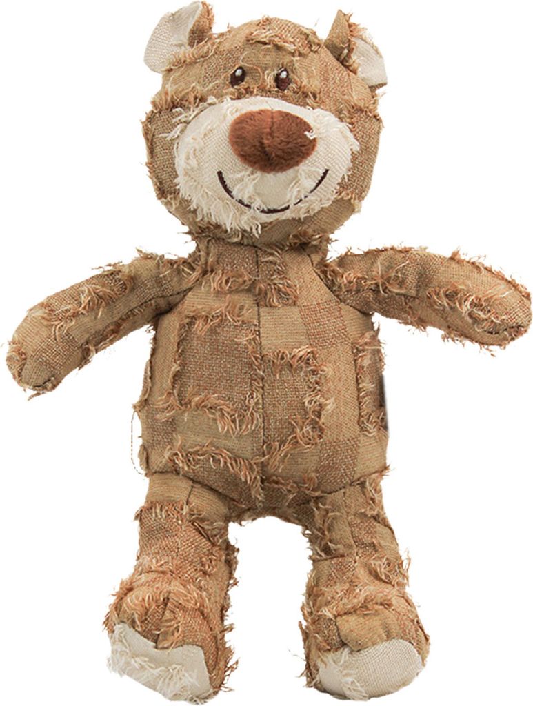 Quietschendes Kauspielzeug für Hunde, interaktives Plüschbärenspielzeug mit Geräuschen, unzerstörbares Hundezahnreinigungsspielzeug für aggre...