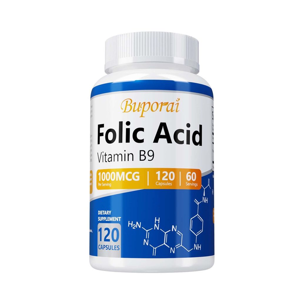 Folic Acid (120 Kapseln) Nahrungsergänzungsmittel, Immunsystem, Herz, Vitamin B9
