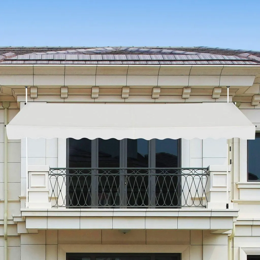 Store de balcon 350 cm anti-UV avec toile déperlante et cadre robuste