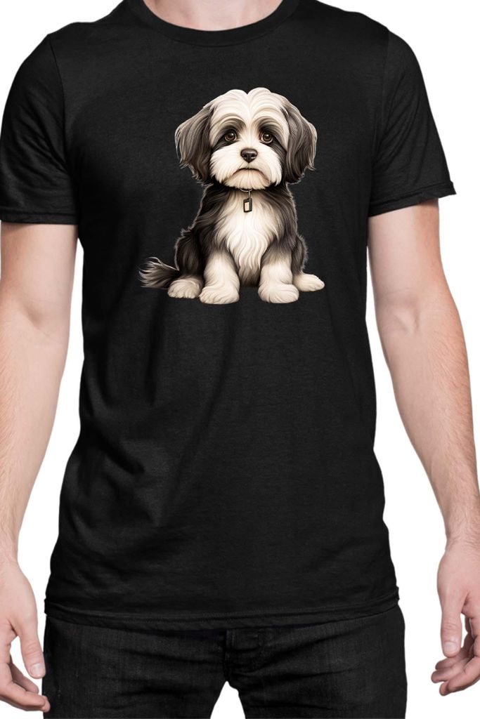 Herren T-Shirt Dogs Breeds Collie Dog Breed 005, Man 4XL / Schwarz