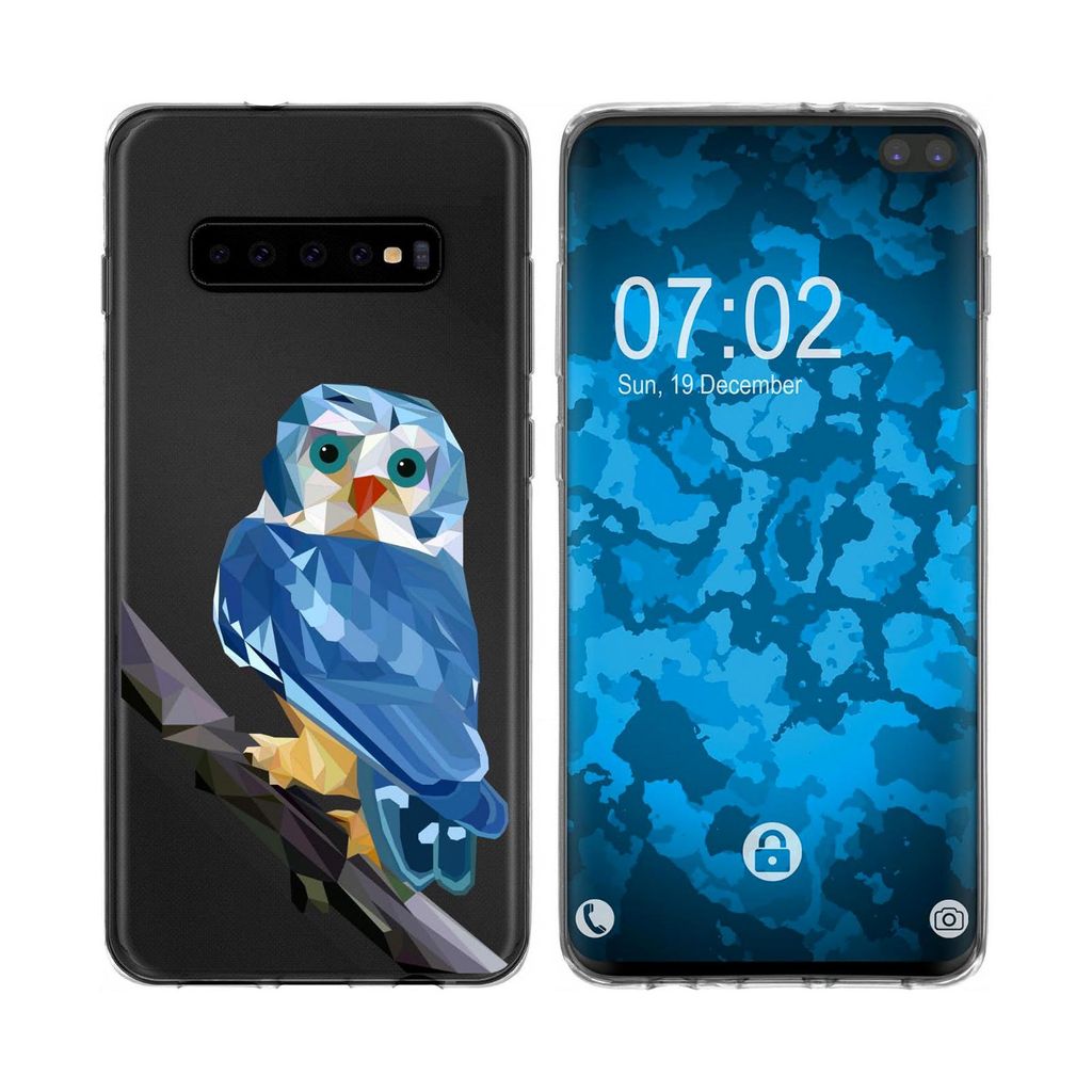 PhoneNatic Case kompatibel mit Samsung Galaxy S10 Plus Silikon-Hülle Vektor Tiere Eule M1