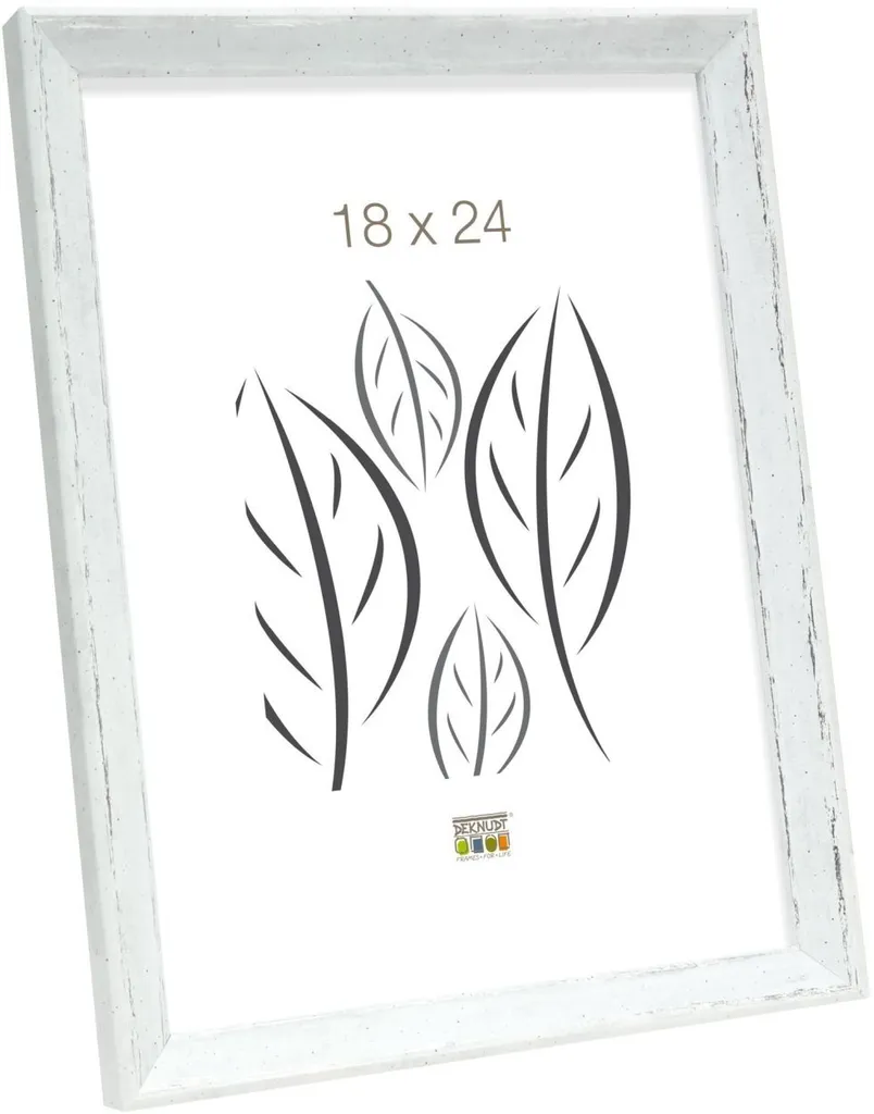 S46DF1 Cornice in bianco con bordo argentato 30x40 cm